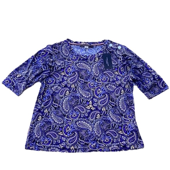TOMMY HILFIGER NWT WOMENS SUIT SEPARATES TOP BLOUSE PAISLEY WOMENS LARGE - Picture 4 of 10